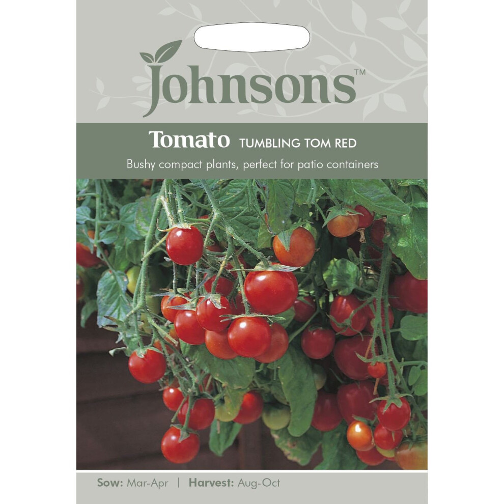 Johnsons Seeds - Pictorial Pack - Vegetable - Tomato Tumbling Tom Red - 20 Seeds
