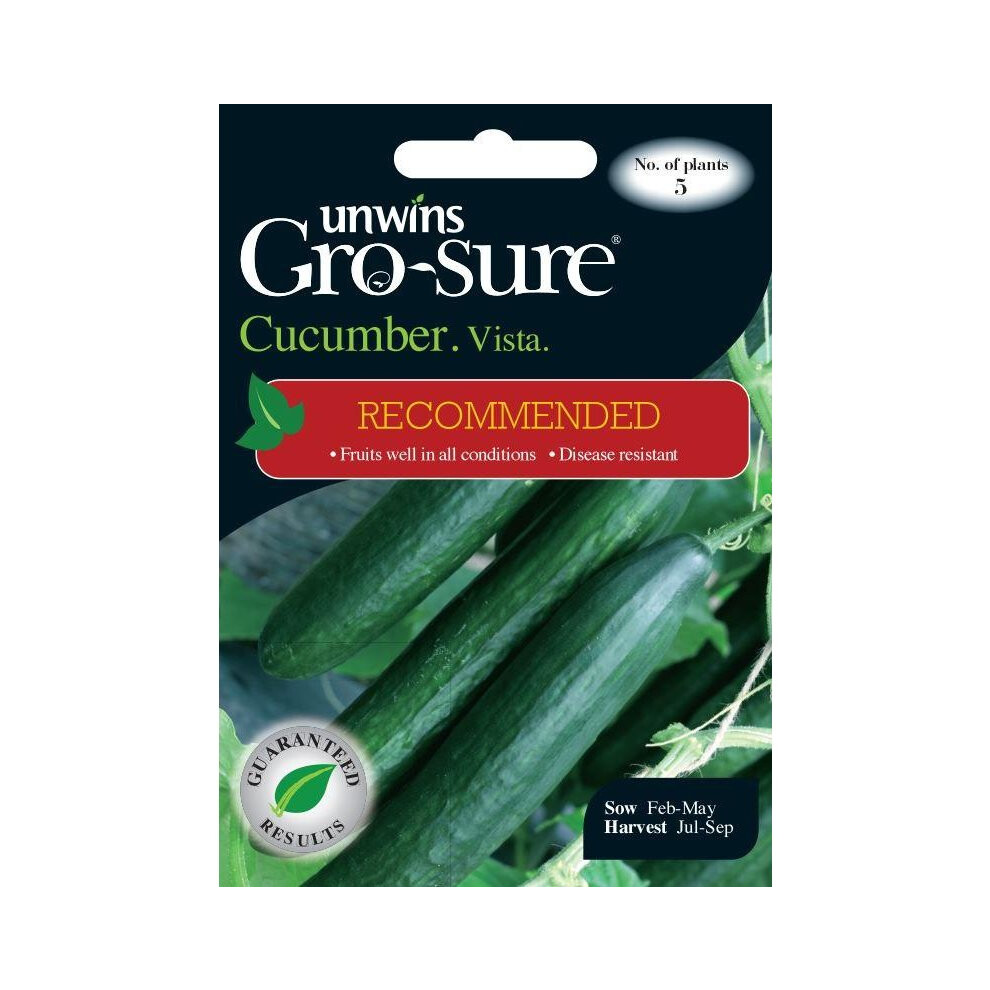 Unwins Grow Your Own Cucumber Vista F1 Vegetable Seeds