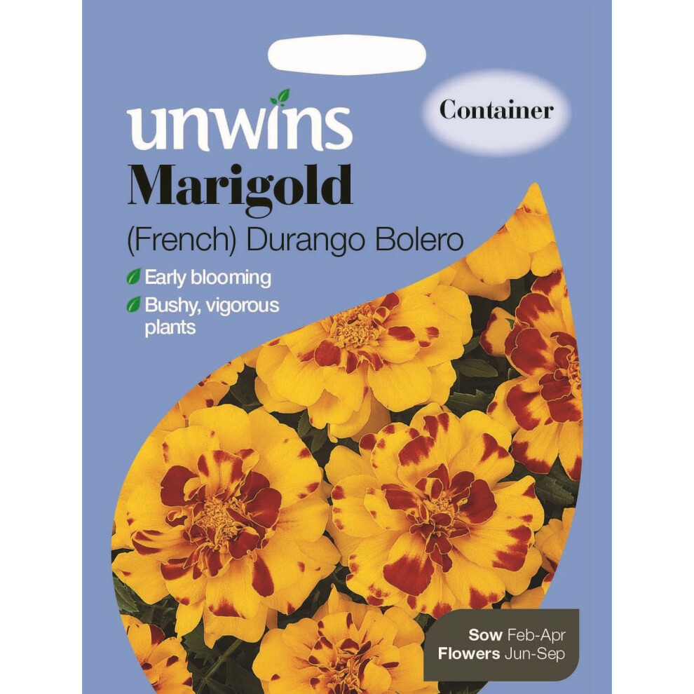 Unwins Grow Your Own Marigold French Durango Bolero Flower Seeds