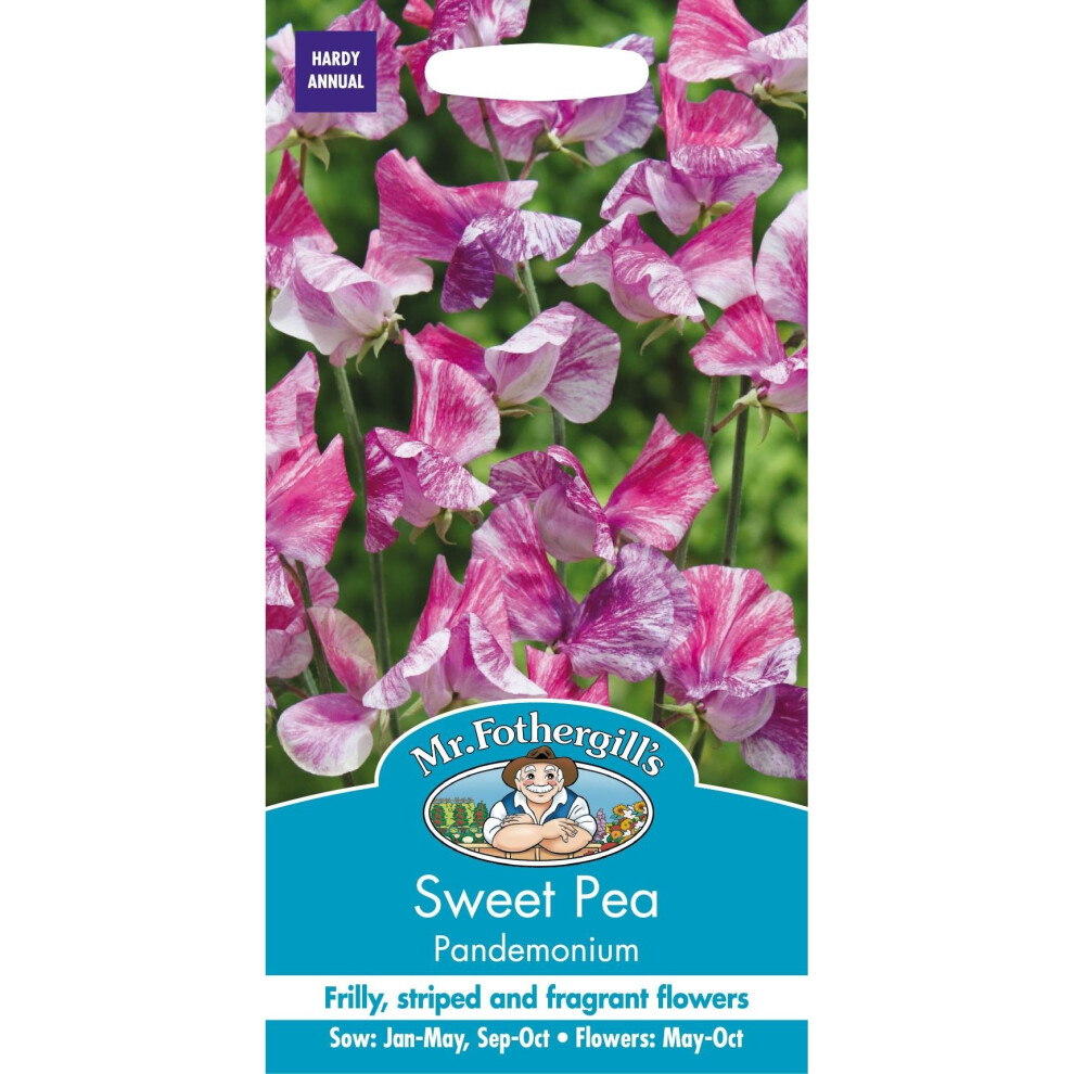Mr Fothergills - Pictorial Packet - Flower - Sweet Pea - Pandemonium - 20 Seeds