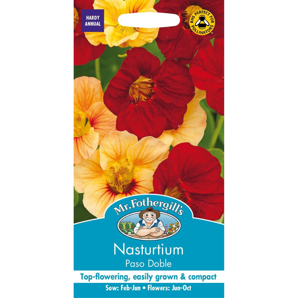 Mr Fothergills - Pictorial Packet - Flower - Nasturtium Paso Doble - 25 Seeds