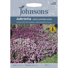 Johnsons Seeds - Pictorial Pack - Flower - Aubrietia Large Flowered Mixed - 400 Seeds