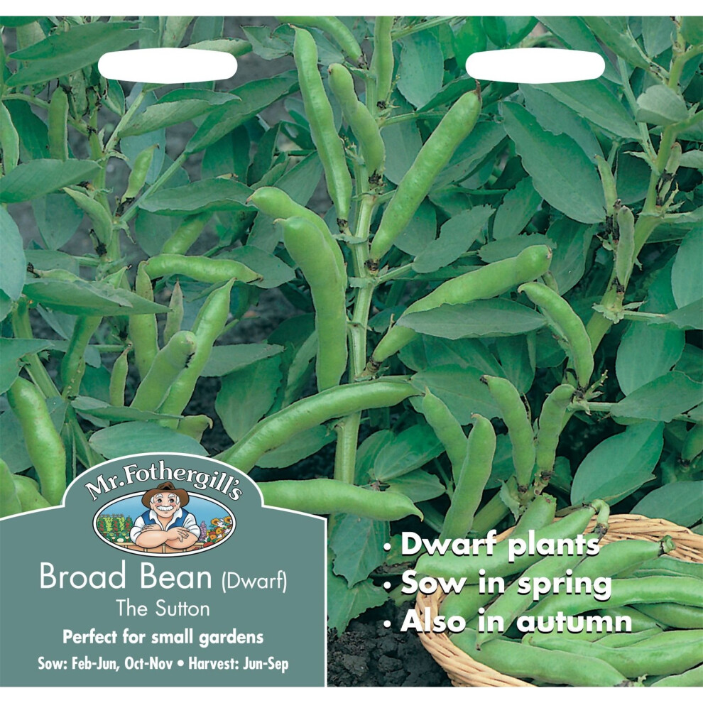 Mr Fothergill's - Pictorial Packet - Vegetable - Broad Bean The Sutton Dwarf - 50 Seeds