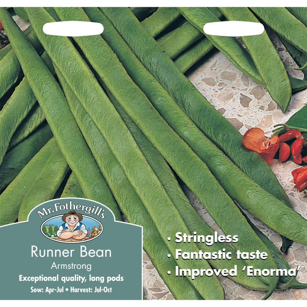 Mr Fothergill's - Pictorial Packet - Vegetable - Runner Bean Armstrong - 45 Seeds