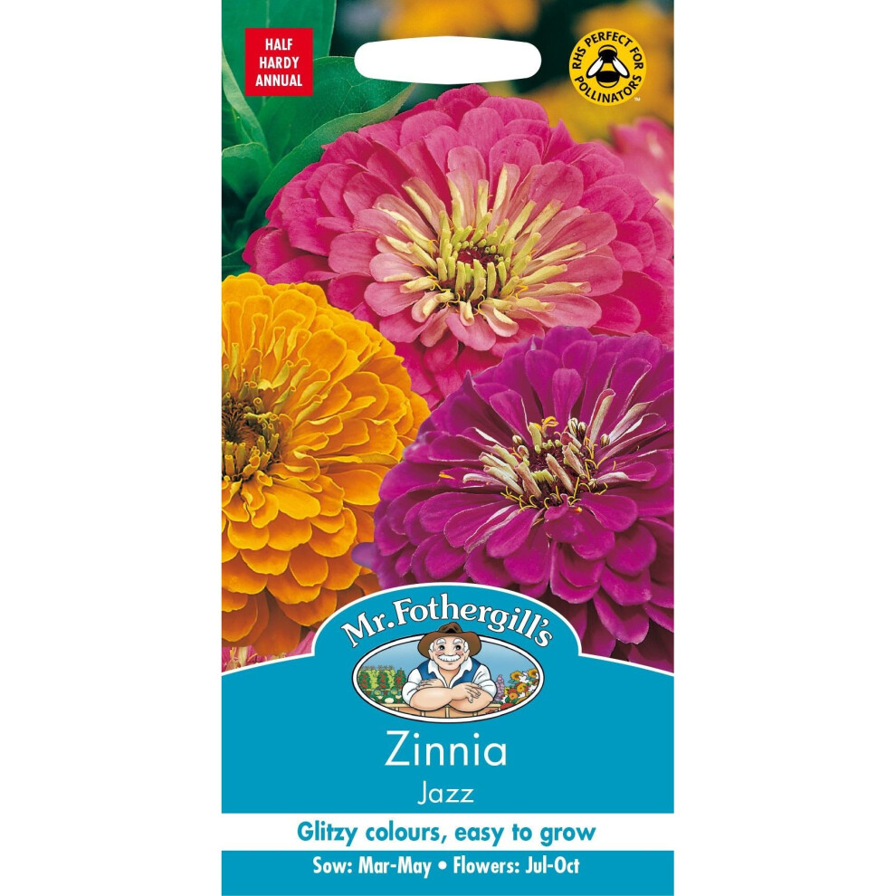 Mr Fothergills - Pictorial Packet - Flower - Zinnia Jazz - 75 Seeds