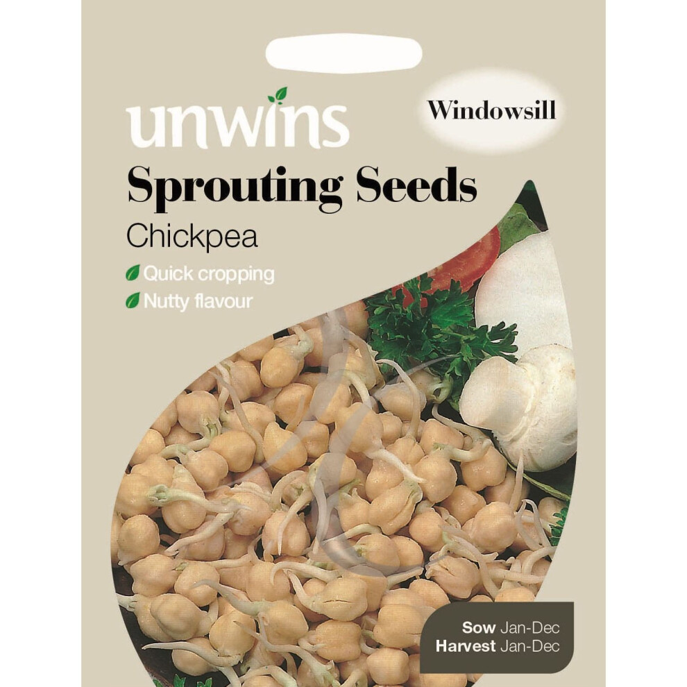 Unwins Pictorial Packet - Sprouting Seeds Chickpea - 100 Seeds
