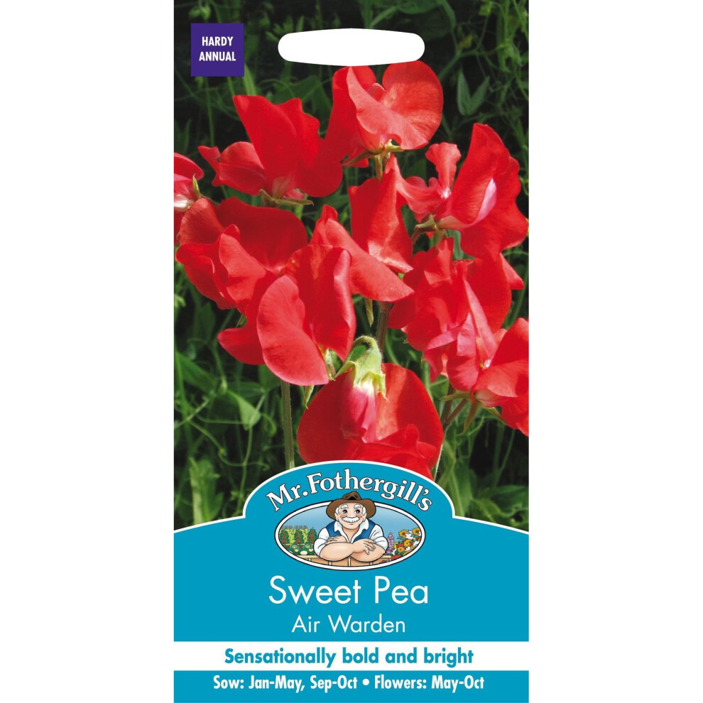 Mr Fothergills - Pictorial Packet - Flower - Sweet Pea  - Air Warden - 20 Seeds