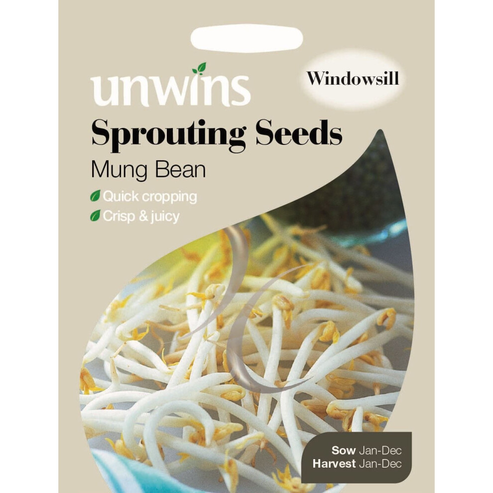 Unwins Pictorial Packet - Sprouting Seeds Mung Bean - 600 Seeds
