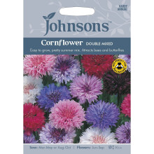Johnsons Seeds - Pictorial Pack - Flower - Cornflower Double Mixed - 300 Seeds