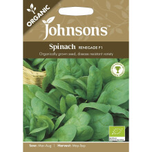 Johnsons Seeds - Pictorial Pack - Vegetable - Spinach Renegade F1 (ORGANIC) - 250 Seeds