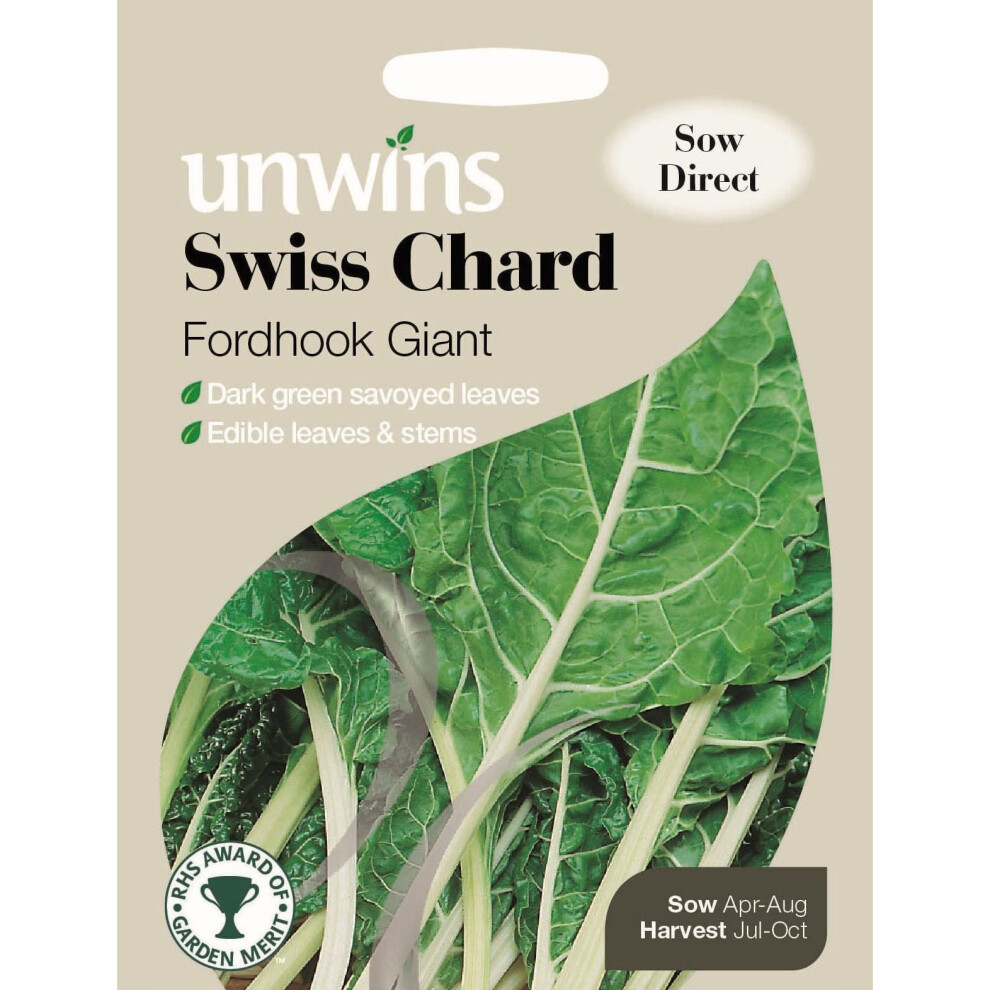 Unwins Pictorial Packet - Swiss Chard Fordhook Giant - 250 Seeds