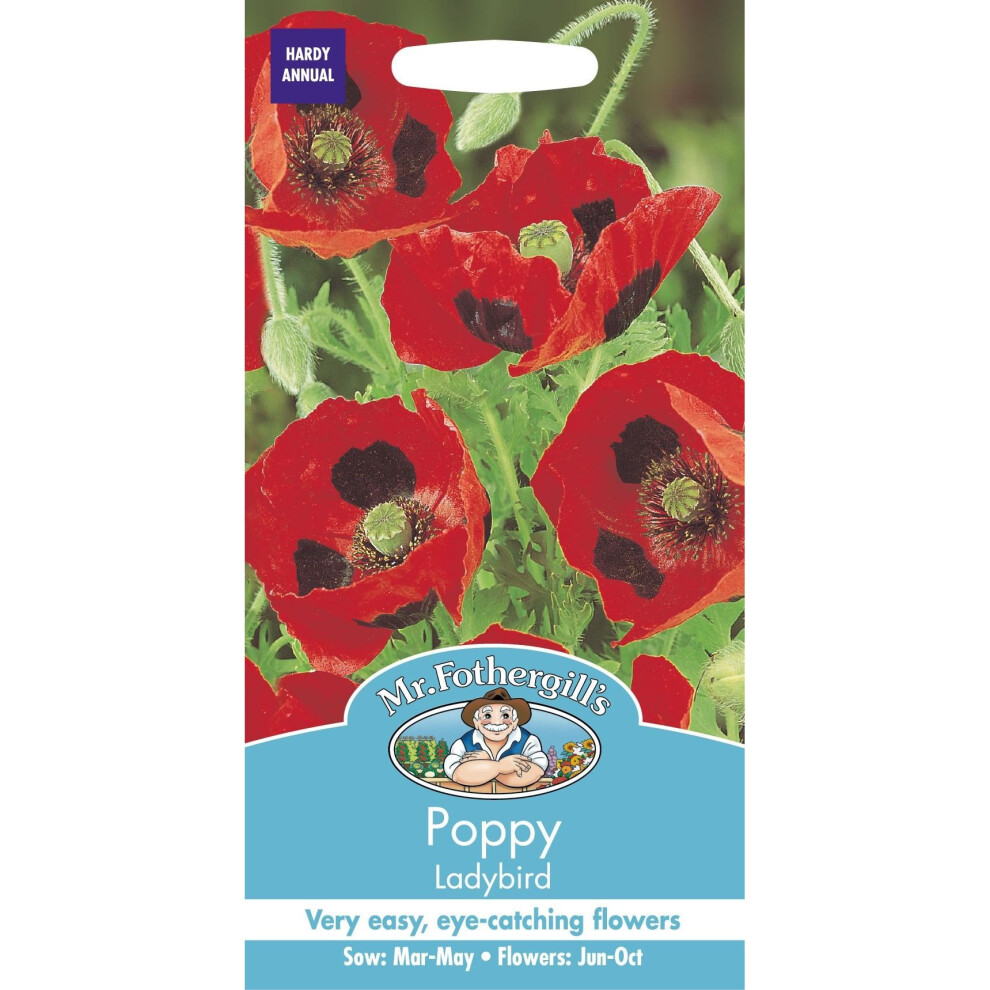 Mr Fothergill's - Pictorial Packet - Flower - Poppy Ladybird - 1000 Seeds Black/Red