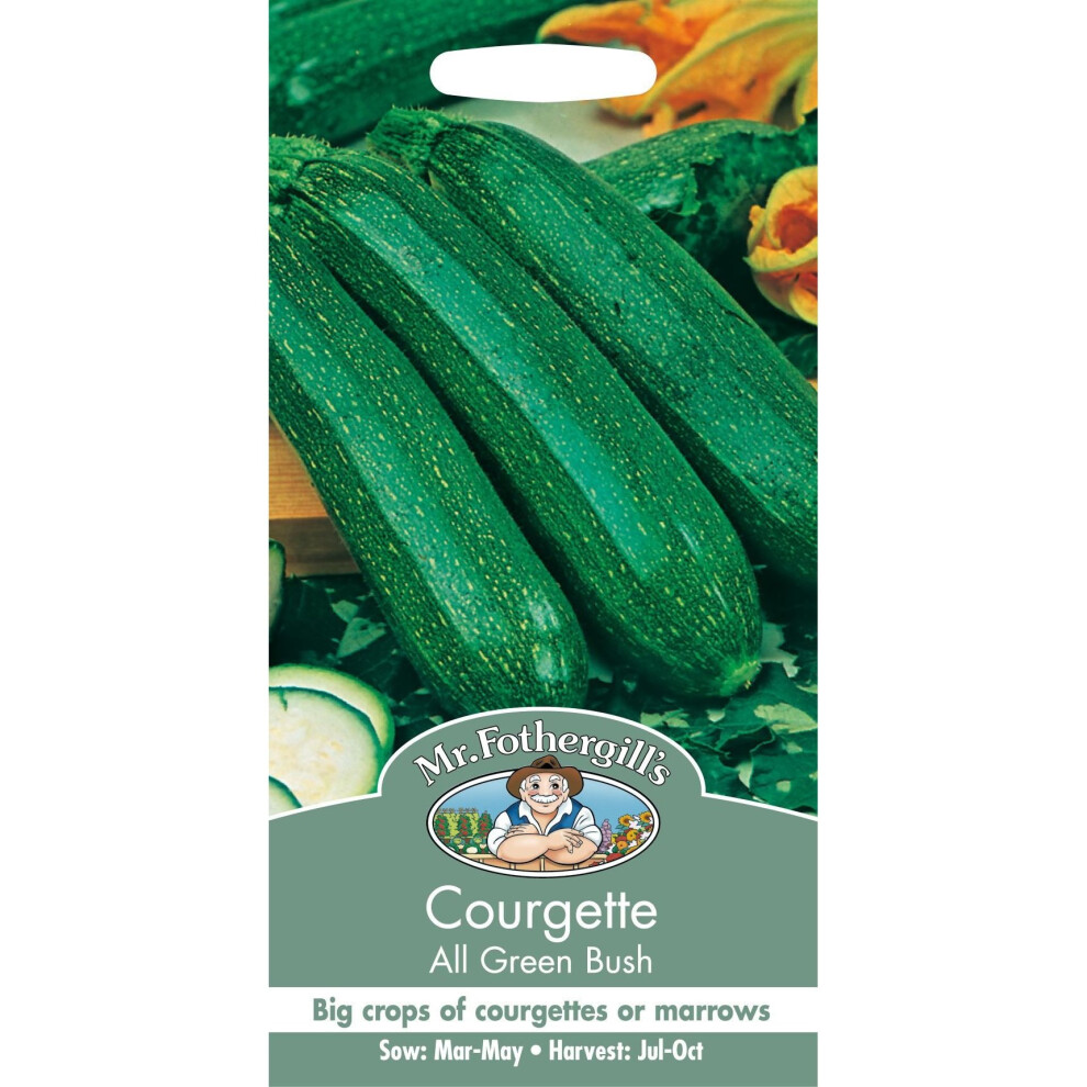 Mr Fothergill's - Pictorial Packet - Vegetable - Courgette All Green Bush - 20 Seeds