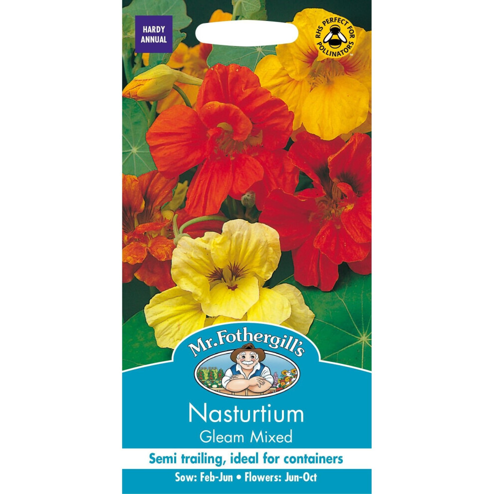 Mr Fothergill's - Pictorial Packet - Flower - Nasturtium Gleam Mixed - 30 Seeds