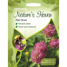Unwins Grow Your Own Natures Haven Red Clover Seeds Attracts Bees