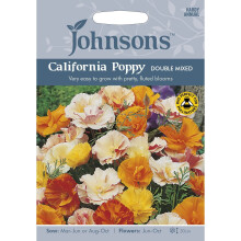 Johnsons Seeds - Pictorial Pack - Flower - California Poppy Double Mixed - 450 Seeds