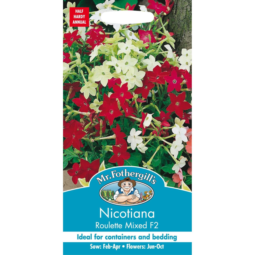 Mr Fothergills - Pictorial Packet - Flower - Nicotiana Roulette Mixed F2 - 200 Seeds