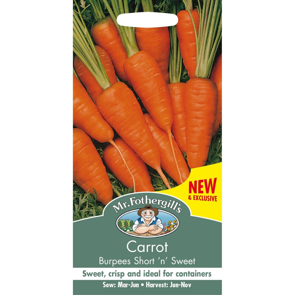 Mr Fothergills - Pictorial Packet - Vegetable - Carrot Burpees Short n Sweet - 1000 Seeds