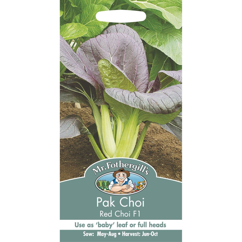 Mr Fothergills - Pictorial Packet - Vegetable - Pak Choi Red Choi F1 - 100 Seeds