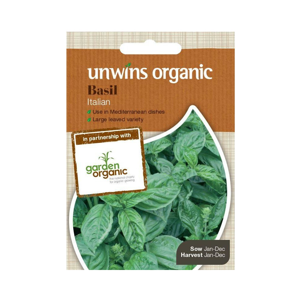 Unwins Pictorial Packet - Herb Basil Italian (Organic) - 550 Seeds