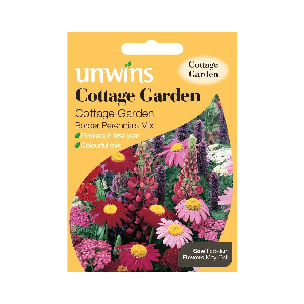 Unwins Grow Your Own Cottage Garden Border Perennials Mix Flower Seeds