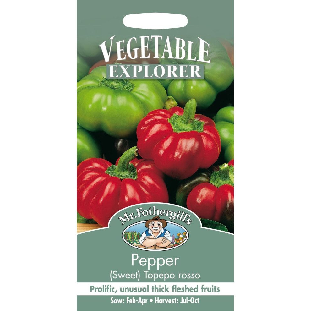 Mr Fothergills - Pictorial Packet - Vegetable - Sweet Pepper Topepo Rosso F1 - 30 Seeds