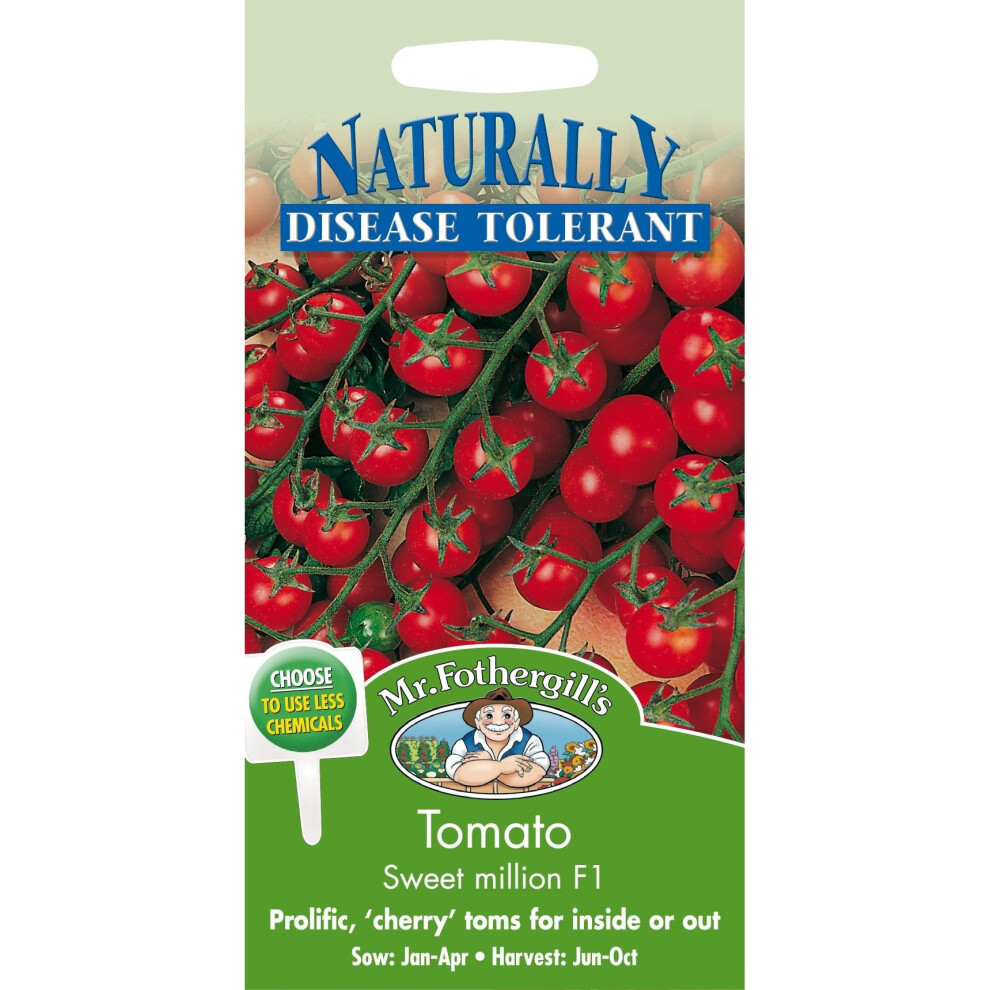 Mr Fothergill's - Pictorial Packet - Vegetable - Tomato Sweet Million F1 - 15 Seeds