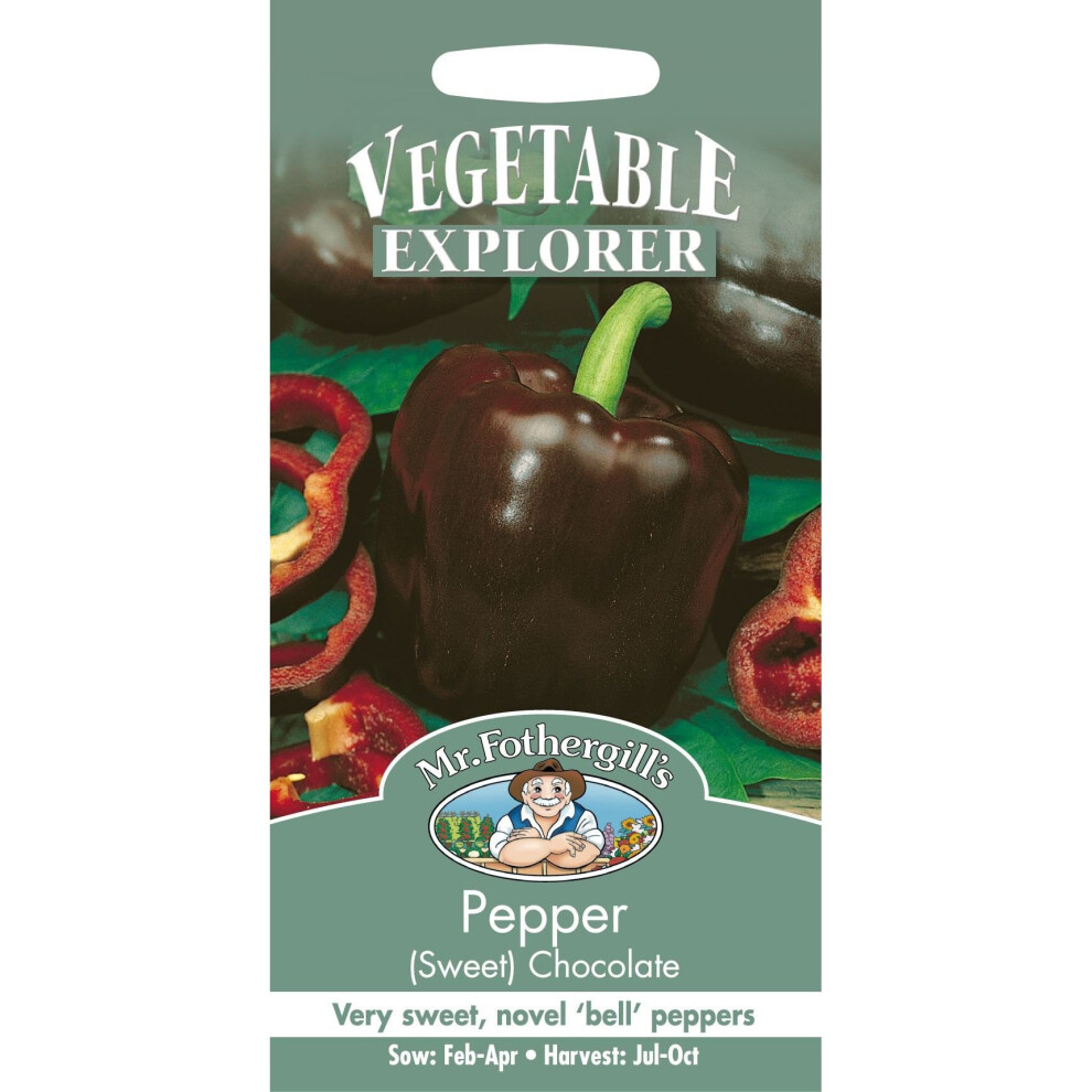 Mr Fothergills - Pictorial Packet - Vegetable - Pepper Sweet Chocolate - 30 Seeds