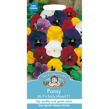 Mr Fothergills - Pictorial Packet - Flower - Pansy Mr Fs Early Mixed F1 - 50 Seeds