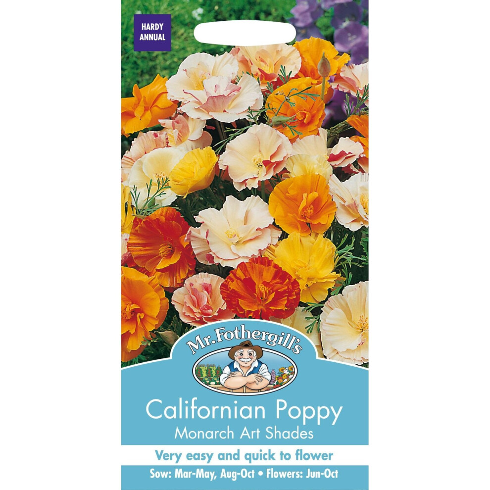 Mr Fothergill's - Pictorial Packet - Flower - Californian Poppy Monarch Art Shades - 200 Seeds
