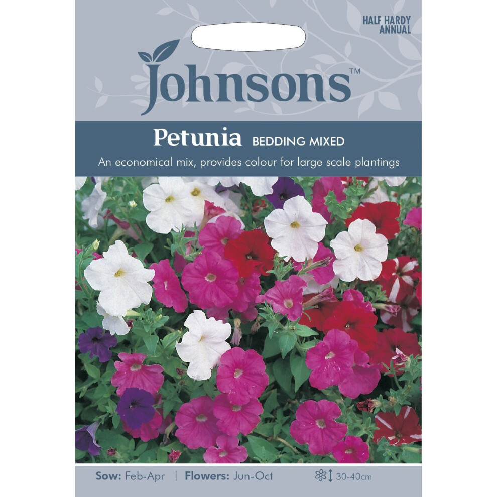 Johnsons Seeds - Pictorial Pack - Flower - Petunia Bedding Mixed - 750 Seeds