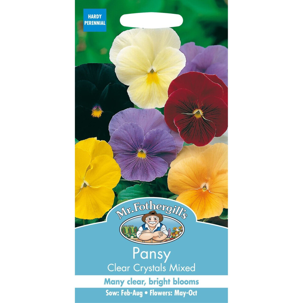 Mr Fothergill's - Pictorial Packet - Flower - Pansy Clear Crystal Mixed - 120 Seeds