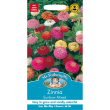 Mr Fothergills - Pictorial Packet - Flower - Zinnia Sunbow Mixed - 75 Seeds