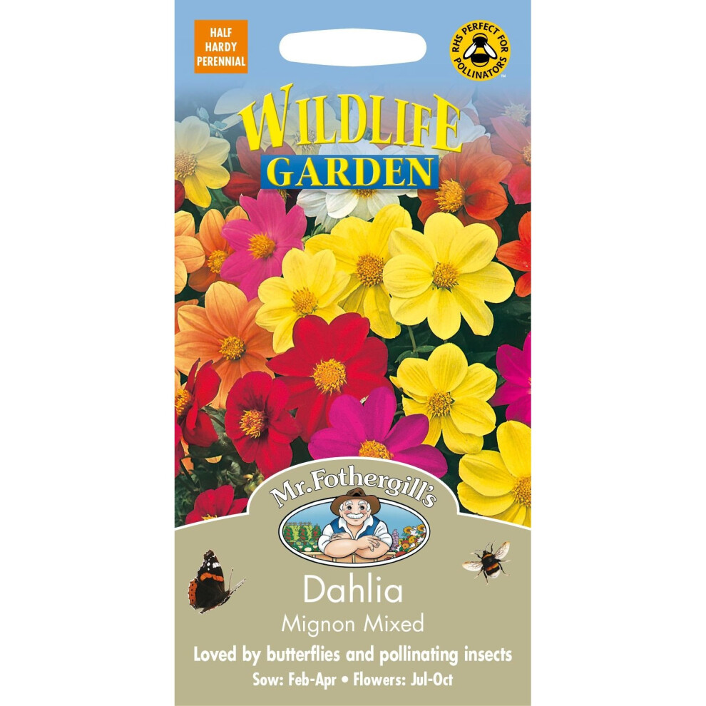 Mr Fothergill's - Pictorial Packet - Flower - Dahlia Mignon Mixed - 50 Seeds