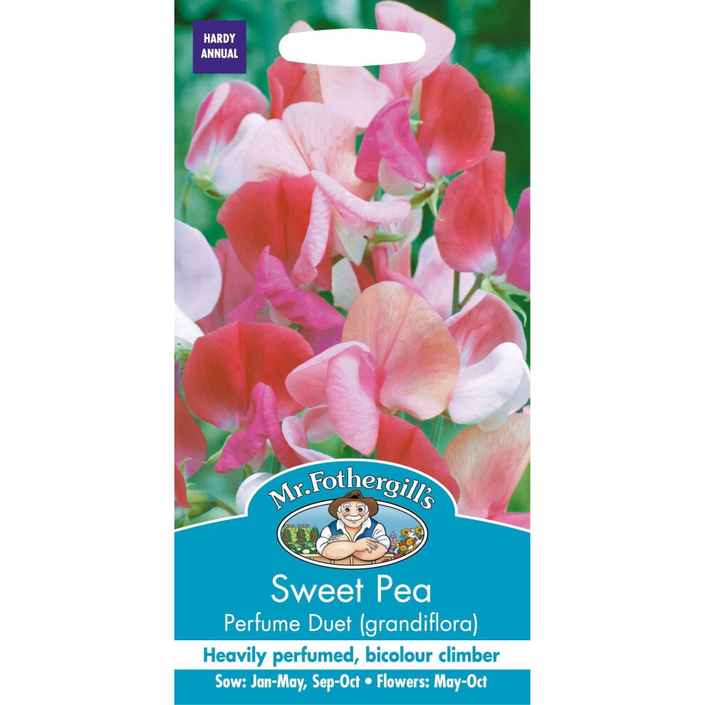 Mr Fothergills - Pictorial Packet - Flower - Sweet Pea Perfume Duet Grandiflora - 25 Seeds