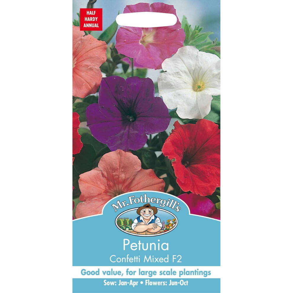 Mr Fothergill's - Pictorial Packet - Flower - Petunia Confetti Mixed F2 - 750 Seeds