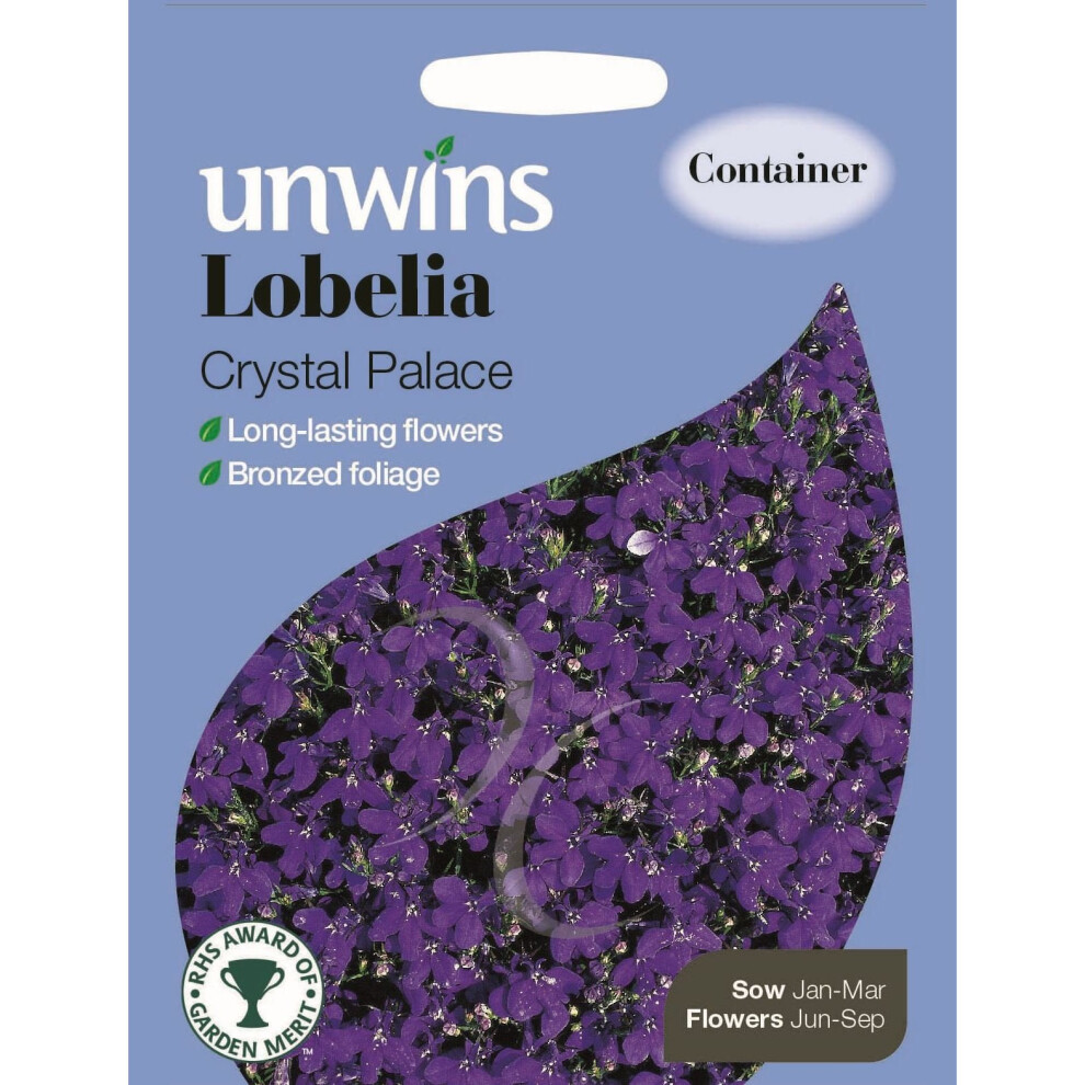 Unwins Grow Your Own Long Lasting Lobelia Crystal Palace Flower Seeds