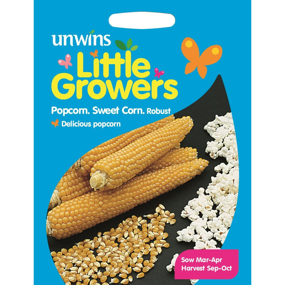 Unwins Pictorial Packet - Little Growers Sweet Corn Popcorn Robust - 50 Seeds