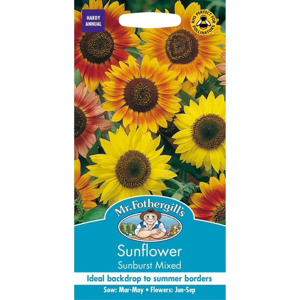 Mr Fothergills - Pictorial Packet - Flower - Sunflower Sunburst MIxed - 50 Seeds
