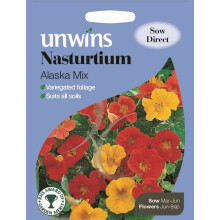 Unwins Pictorial Packet - Nasturtium Alaska Mix - 30 Seeds
