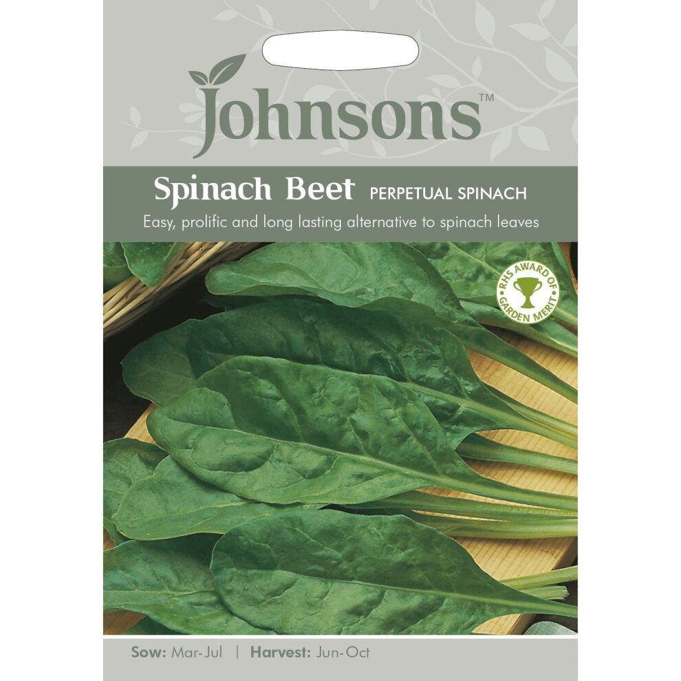 Johnsons Seeds - Pictorial Pack - Vegetable - Spinach Beet Perpetual Spinach - 250 Seeds