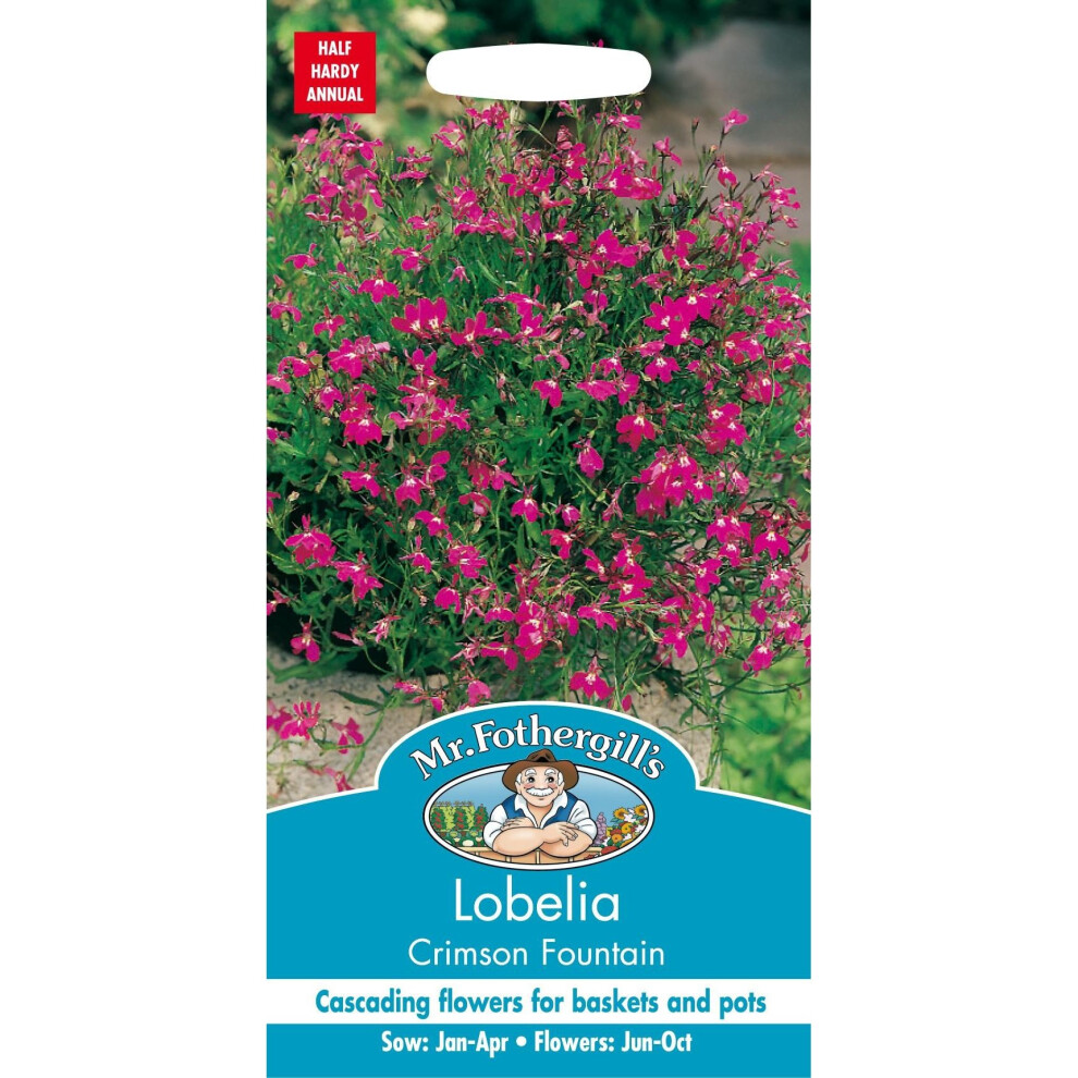 Mr Fothergills - Pictorial Packet - Flower - Lobelia Crimson Fountain - 1500 Seeds