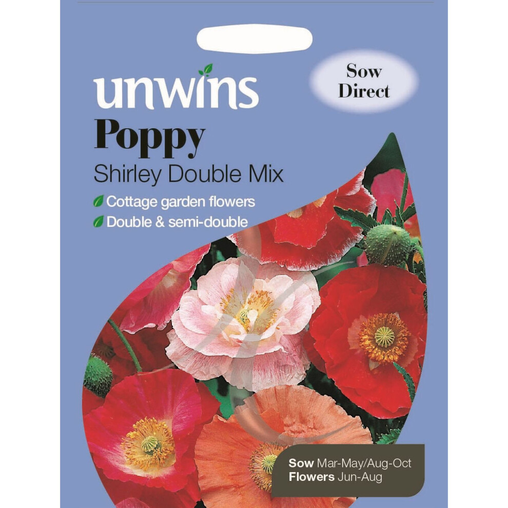 Unwins Pictorial Packet - Poppy Shirley Double Mix - 1000 Seeds