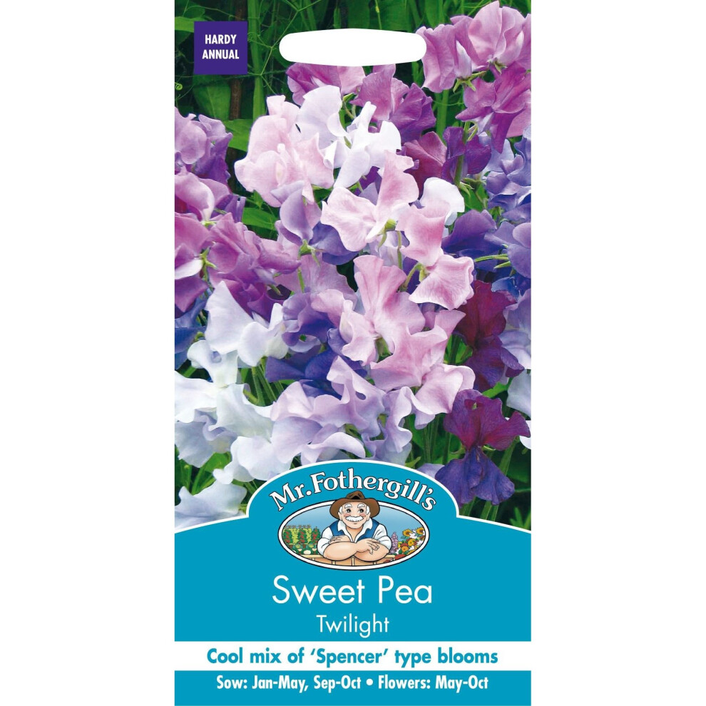 Mr Fothergills - Pictorial Packet - Flower - Sweet Pea - Twilight - 25 Seeds
