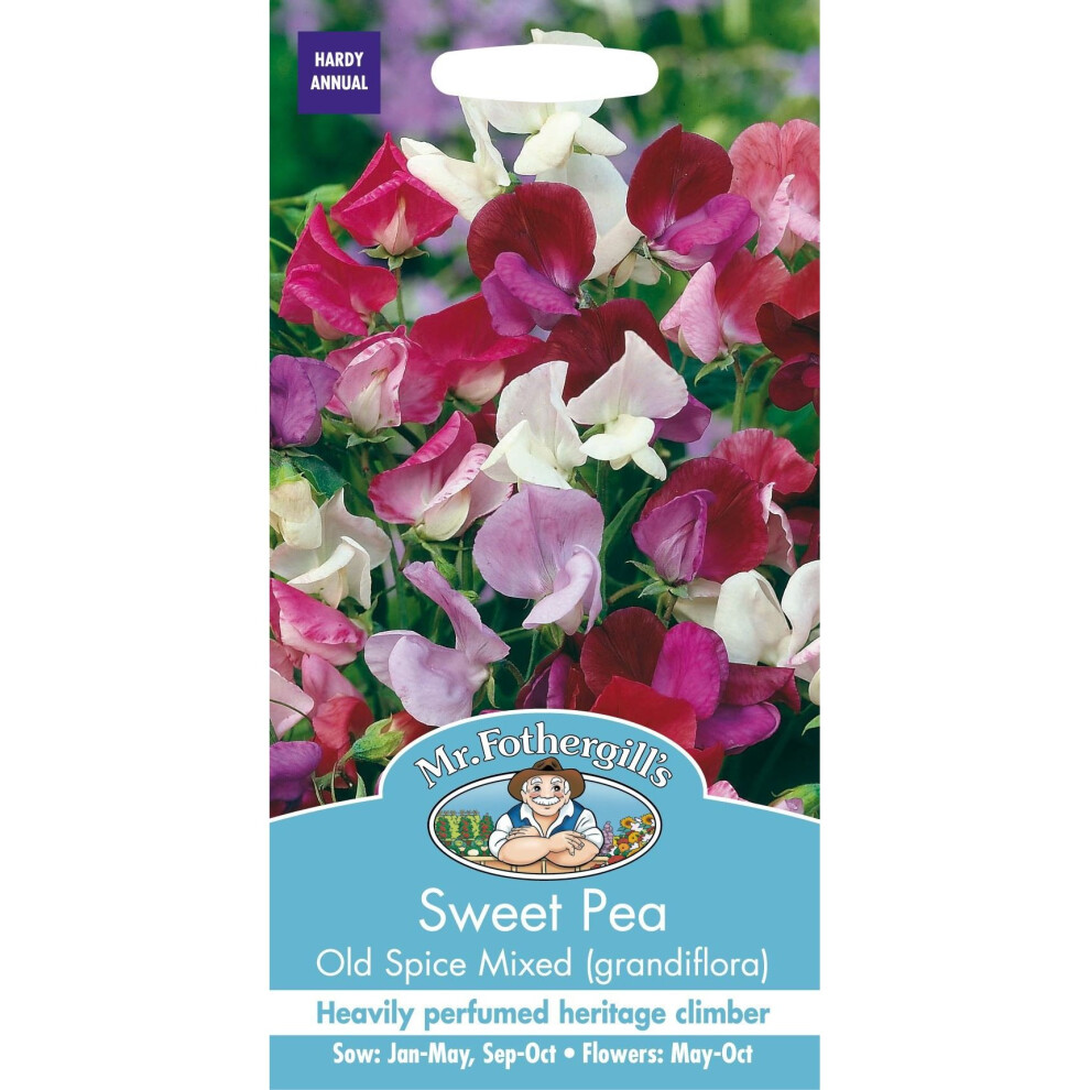 Mr Fothergills - Pictorial Packet - Flower - Sweet Pea Old Spice Mixed (grandiflora) - 30 Seeds