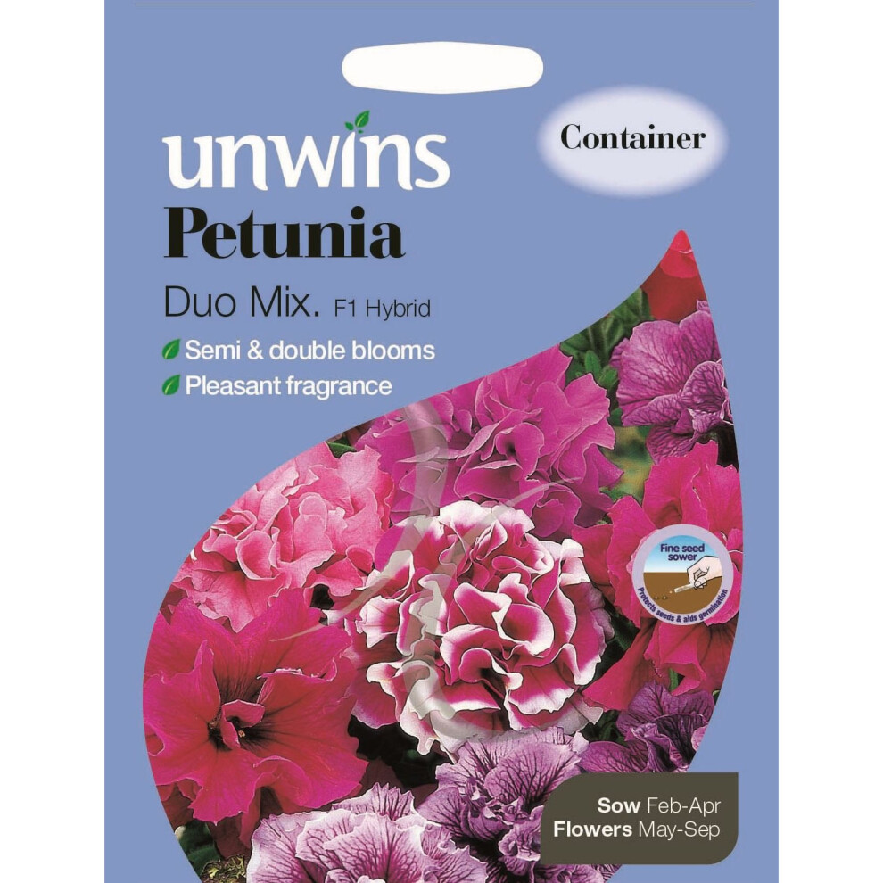 Unwins Pictorial Packet - Petunia Duo Mix F1 - 70 Seeds