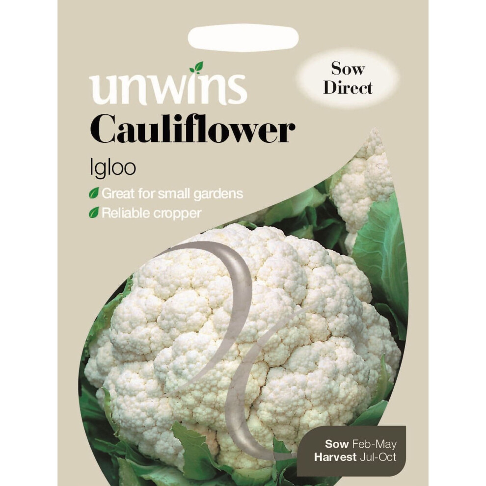 Unwins Grow Your Own Cauliflower Igloo July To October Vegetable Seeds