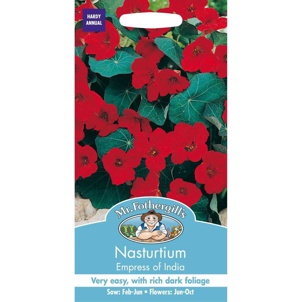 Mr Fothergills - Pictorial Packet - Flower - Nasturtium Empress of India - 25 Seeds