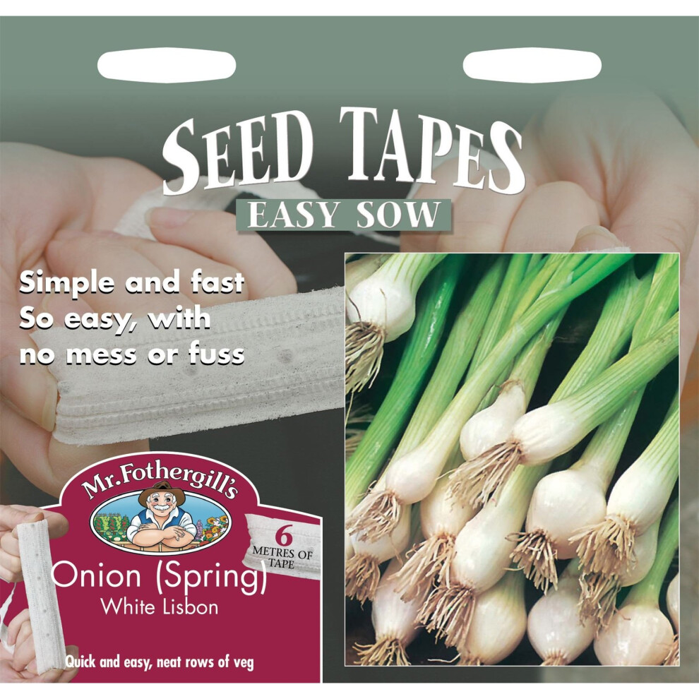Mr Fothergill's - Pictorial Packet - Vegetable - Spring Onion White Lisbon - 3 Seed Tapes