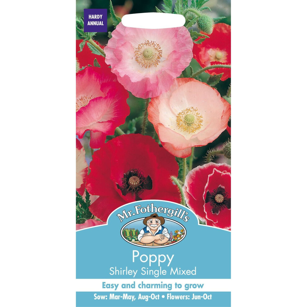 Mr Fothergills - Pictorial Packet - Flower - Poppy Shirley Single Mixed - 1500 Seeds